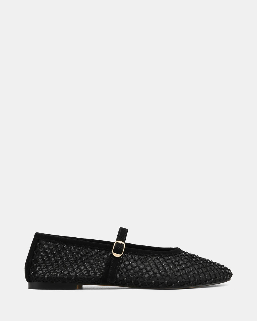 Dreamy Casual Flats Black Mesh/Leather