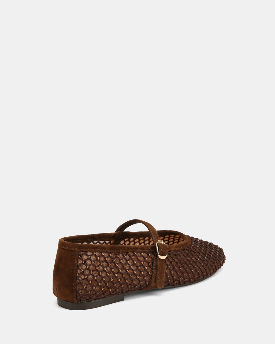 Dreamy Casual Flats Chocolate Mesh/Leather