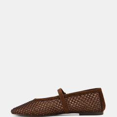 Dreamy Casual Flats Chocolate Mesh/Leather