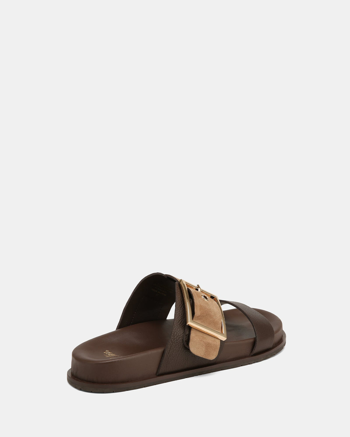 Elsa Flat Sandals Dark Brown Leather