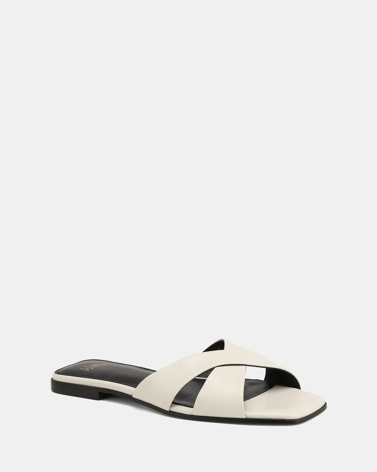 Emery Flat Sandals Off White Leather