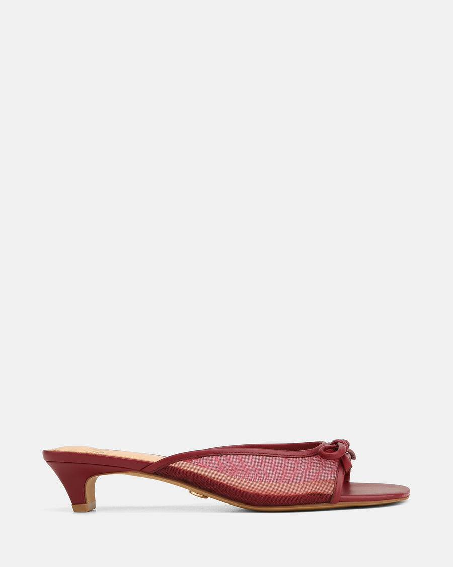 Francis Flat Sandals Raisin Mesh/Leather