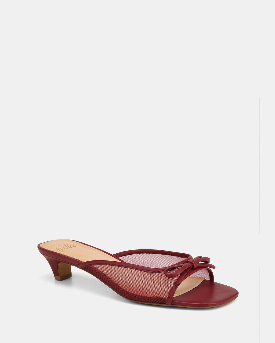 Francis Flat Sandals Raisin Mesh/Leather