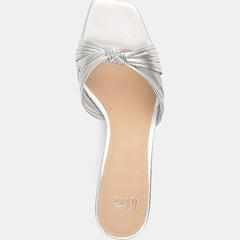 Gilda Low Sandals Silver Metallic Leather