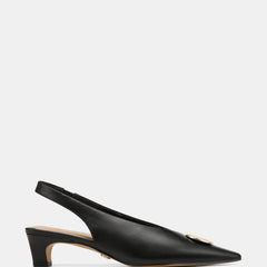 Goldie Low Heels Black Leather