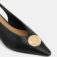 Goldie Low Heels Black Leather