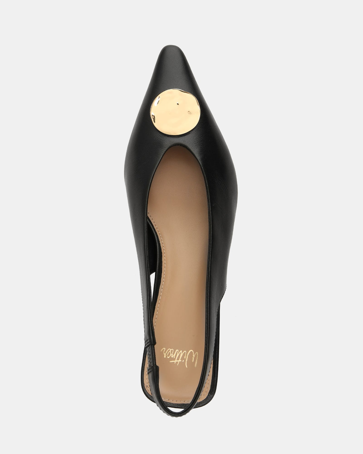 Goldie Low Heels Black Leather