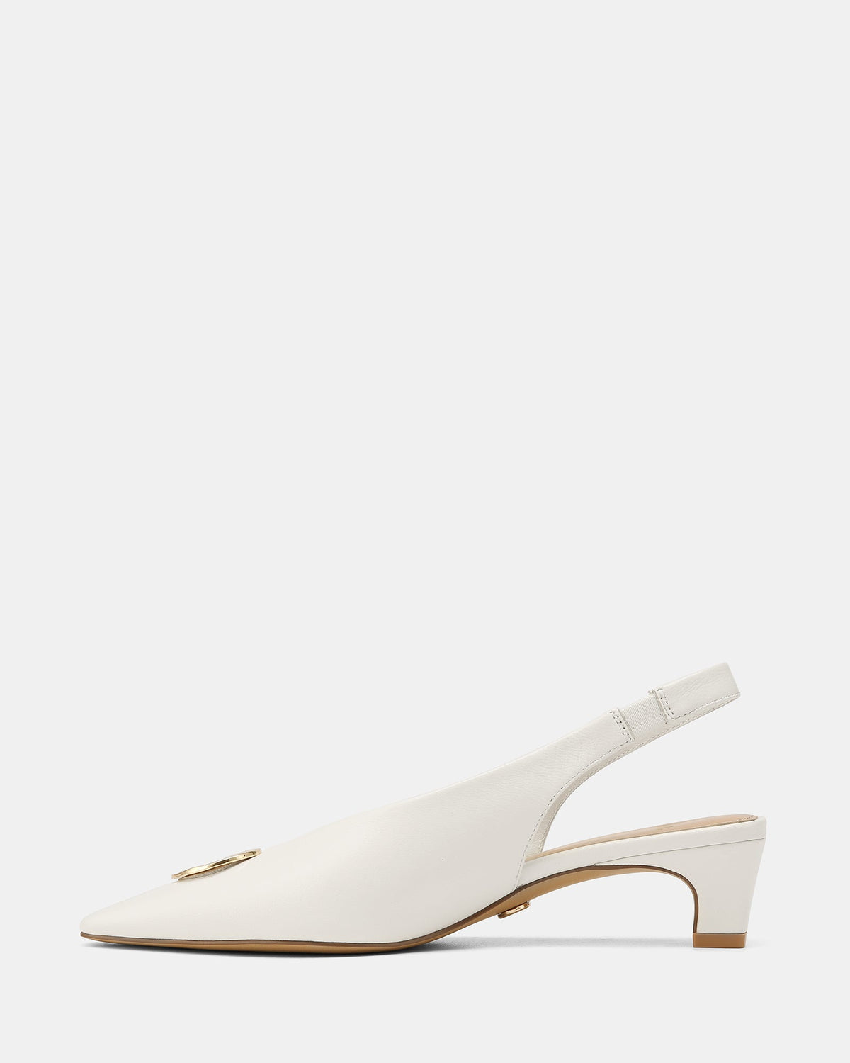 Goldie Low Heels White Leather