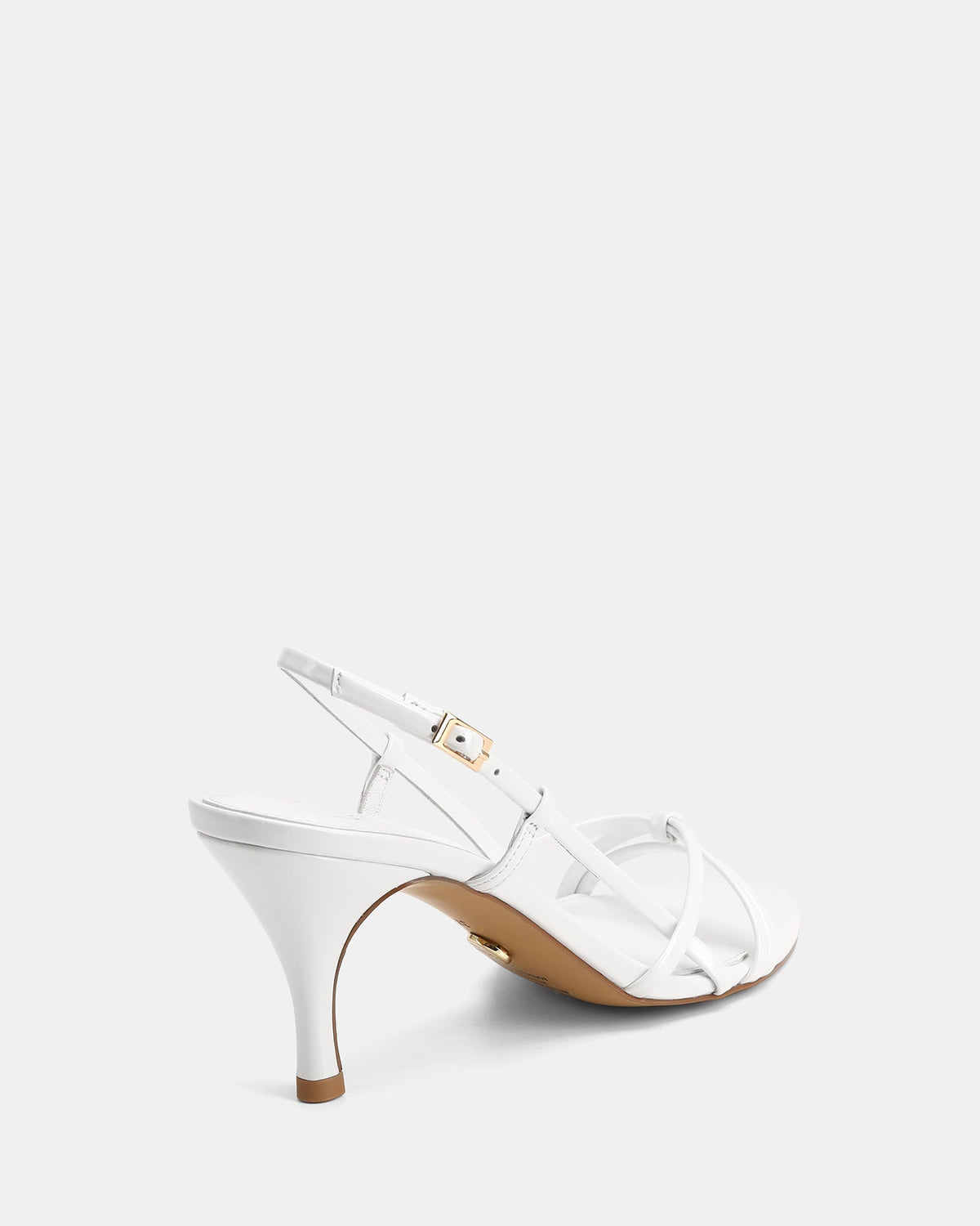 Imani Mid Sandals White Patent Leather