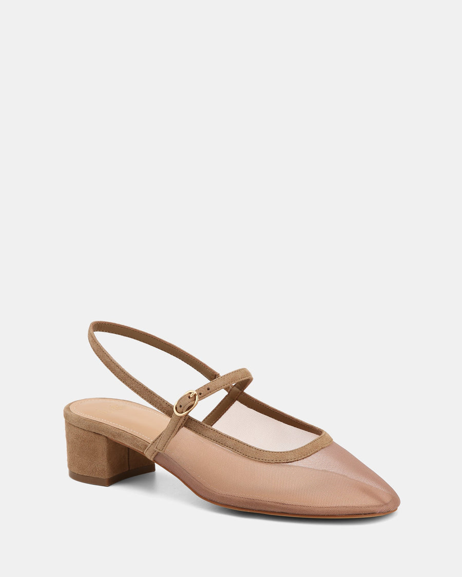 Jett Mid Heels Oyster Mesh/Leather