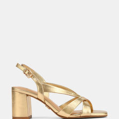 Josie Mid Sandals Gold Leather