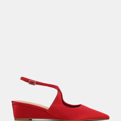 Jude Wedges Red Satin