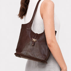 June Shoulder Bag Brown Leather
