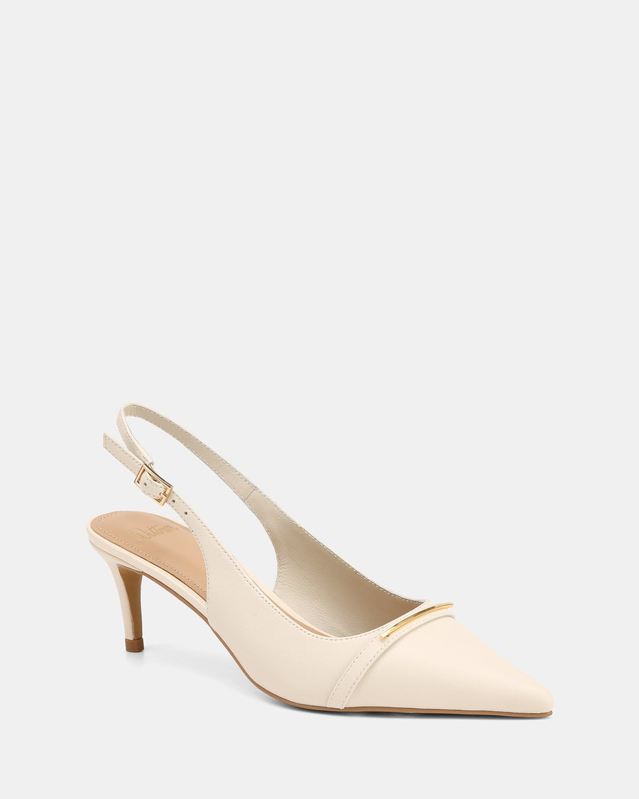 Luca Mid Heels Off White Leather