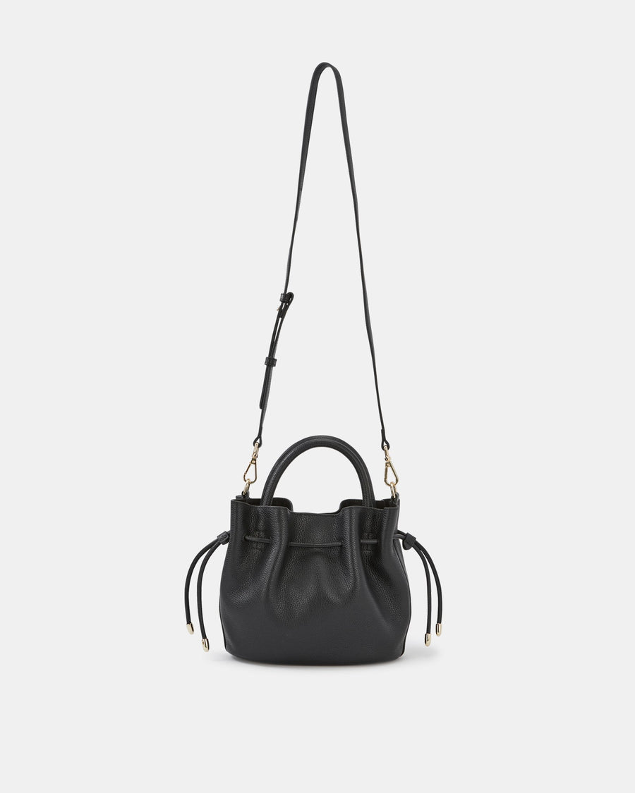 Lea Cross Body Bag Black Leather