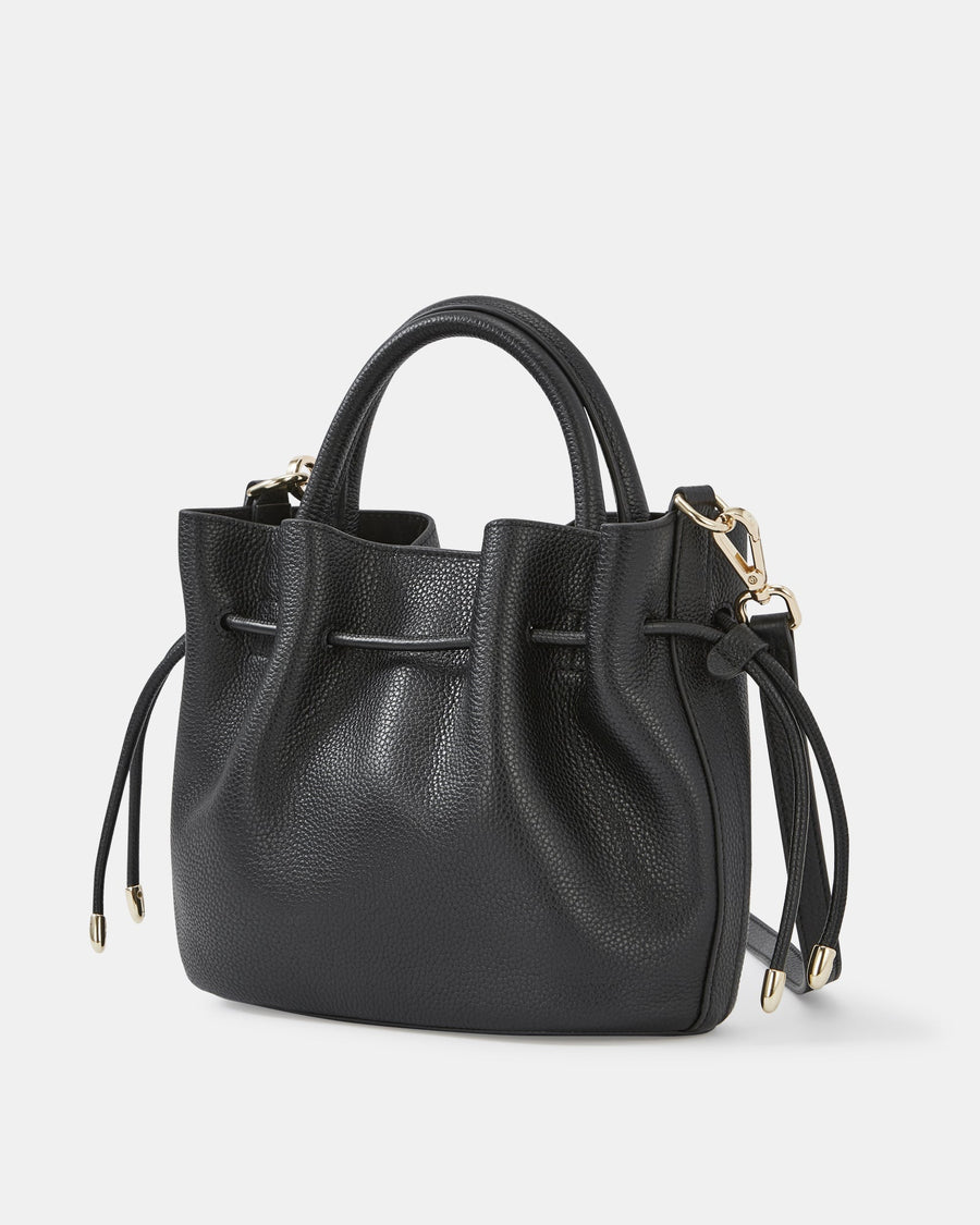 Lea Cross Body Bag Black Leather