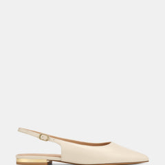 Mary Dress Flats Ivory Leather