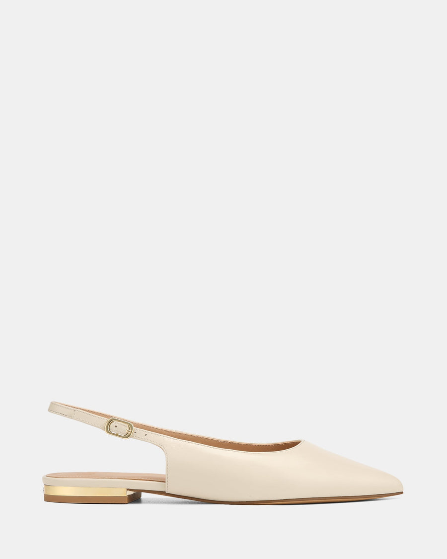 Mary Dress Flats Ivory Leather