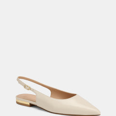Mary Dress Flats Ivory Leather