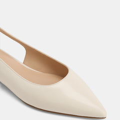 Mary Dress Flats Ivory Leather