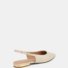 Mary Dress Flats Ivory Leather