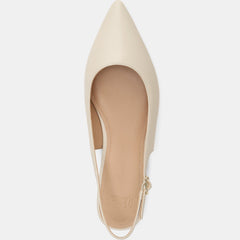 Mary Dress Flats Ivory Leather