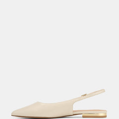 Mary Dress Flats Ivory Leather