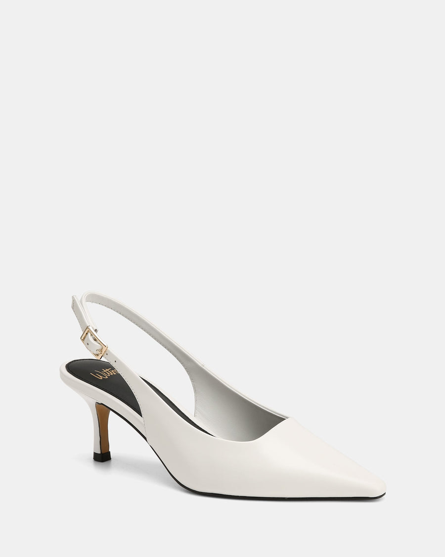 Mella High Heels Optic White Box Leather