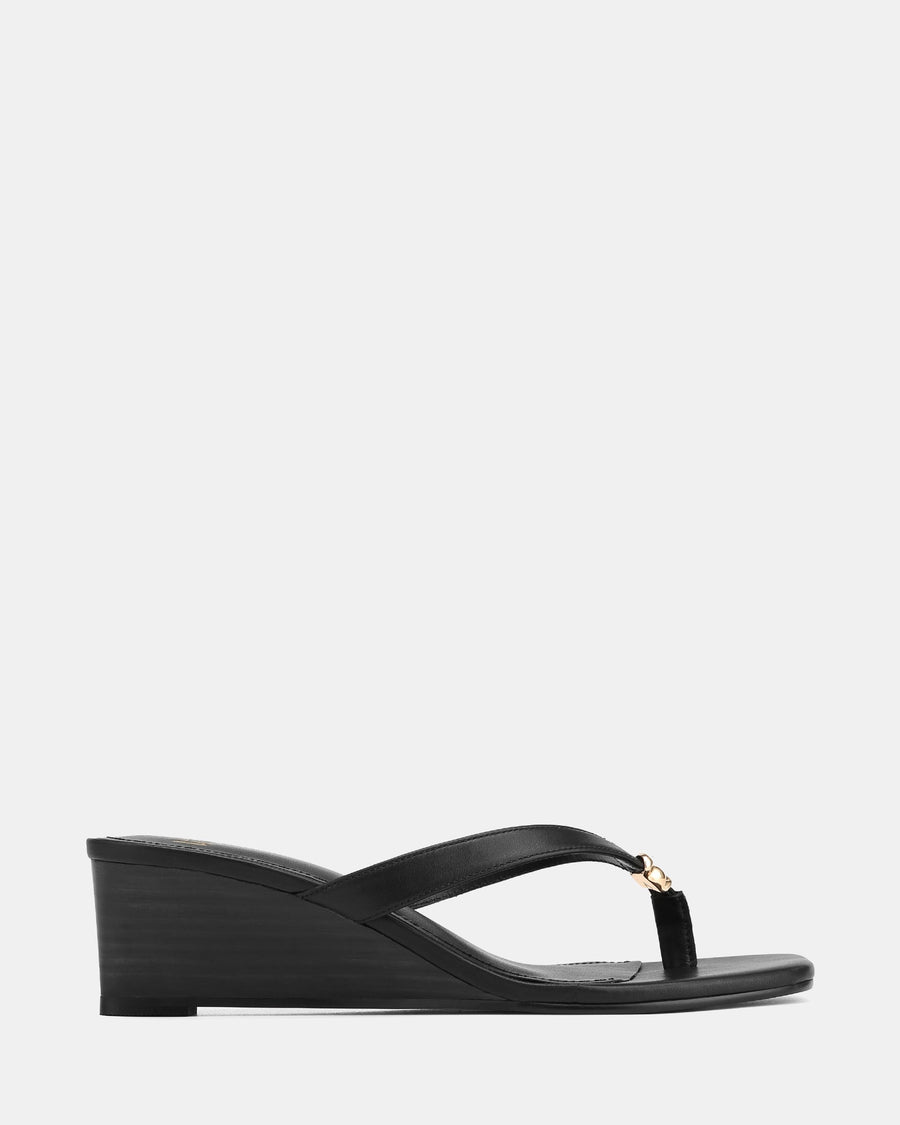 Miley Wedges Black Leather