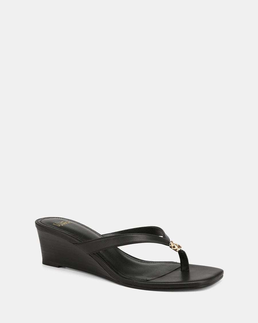 Miley Wedges Black Leather