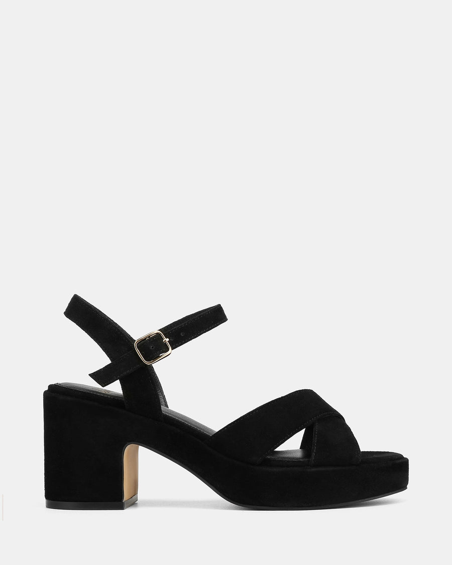 Monroe Mid Heels Black Suede