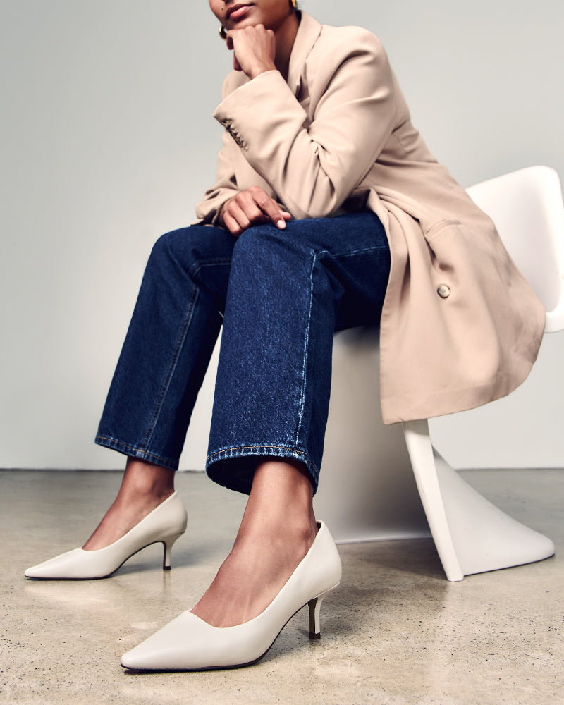Maine Off White Leather