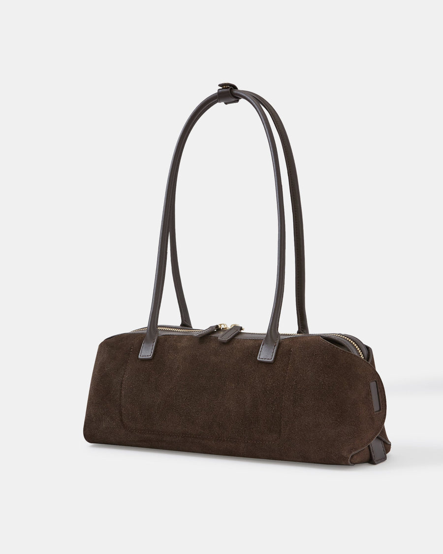 Niko Shoulder Bag Espresso Suede/Leather