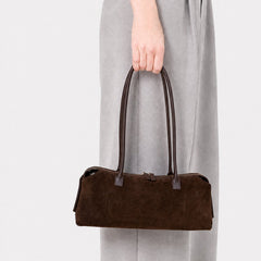 Niko Shoulder Bag Espresso Suede/Leather