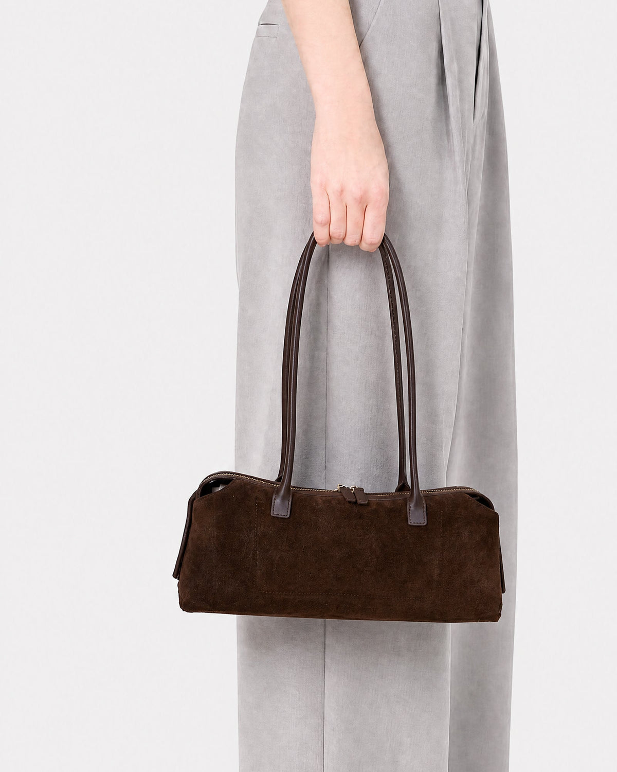 Niko Shoulder Bag Espresso Suede/Leather