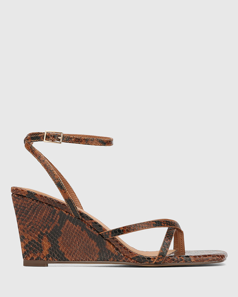 Nyla Tan Multi Reptile Emboss Leather