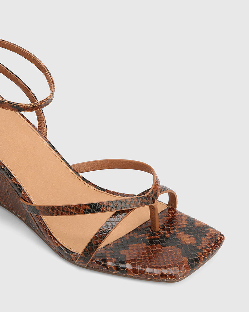 Nyla Tan Multi Reptile Emboss Leather
