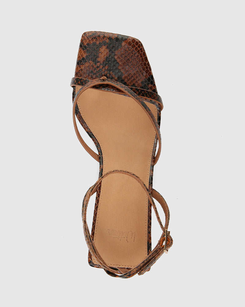 Nyla Tan Multi Reptile Emboss Leather