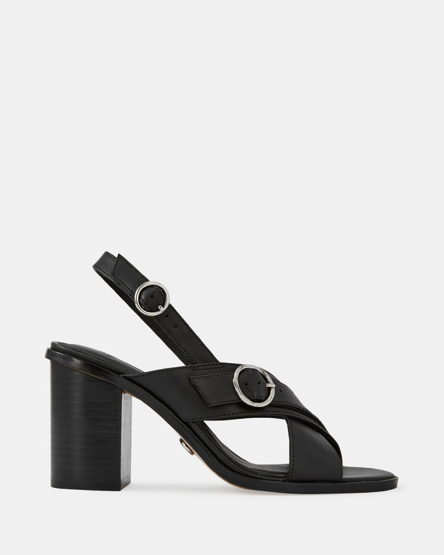 Paola Mid Sandals Black Leather
