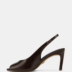 Polly High Sandals Dark Brown Leather