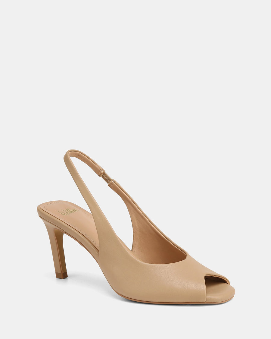 Polly High Sandals Nude Leather
