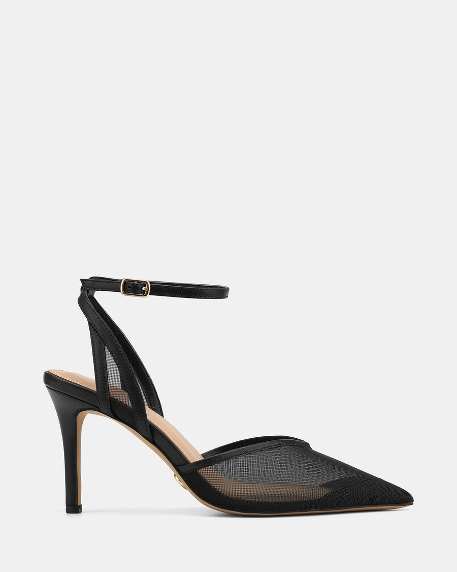 Raylee High Heels Black Mesh/ Leather
