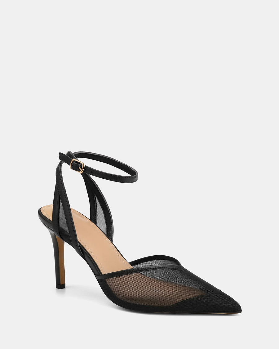 Raylee High Heels Black Mesh/ Leather