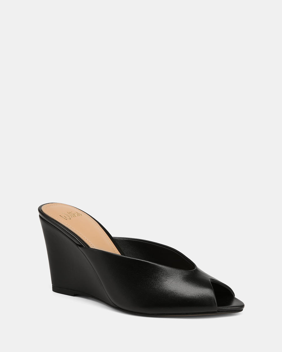 Rio Wedges Black Leather