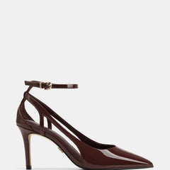 Sawyer High Heels Burgundy Patent Leather