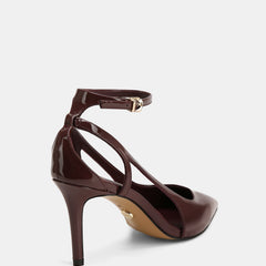 Sawyer High Heels Burgundy Patent Leather
