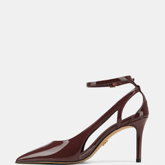 Sawyer High Heels Burgundy Patent Leather