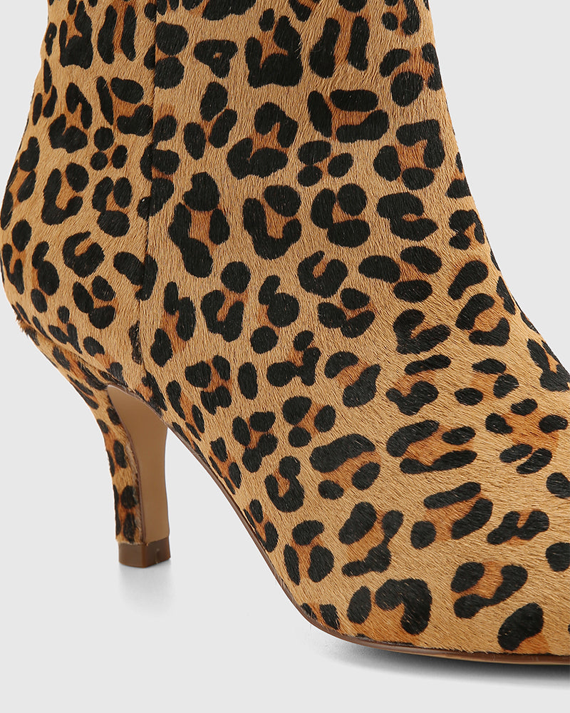 Tadita Ankle Boot Sand Leopard Print Leather