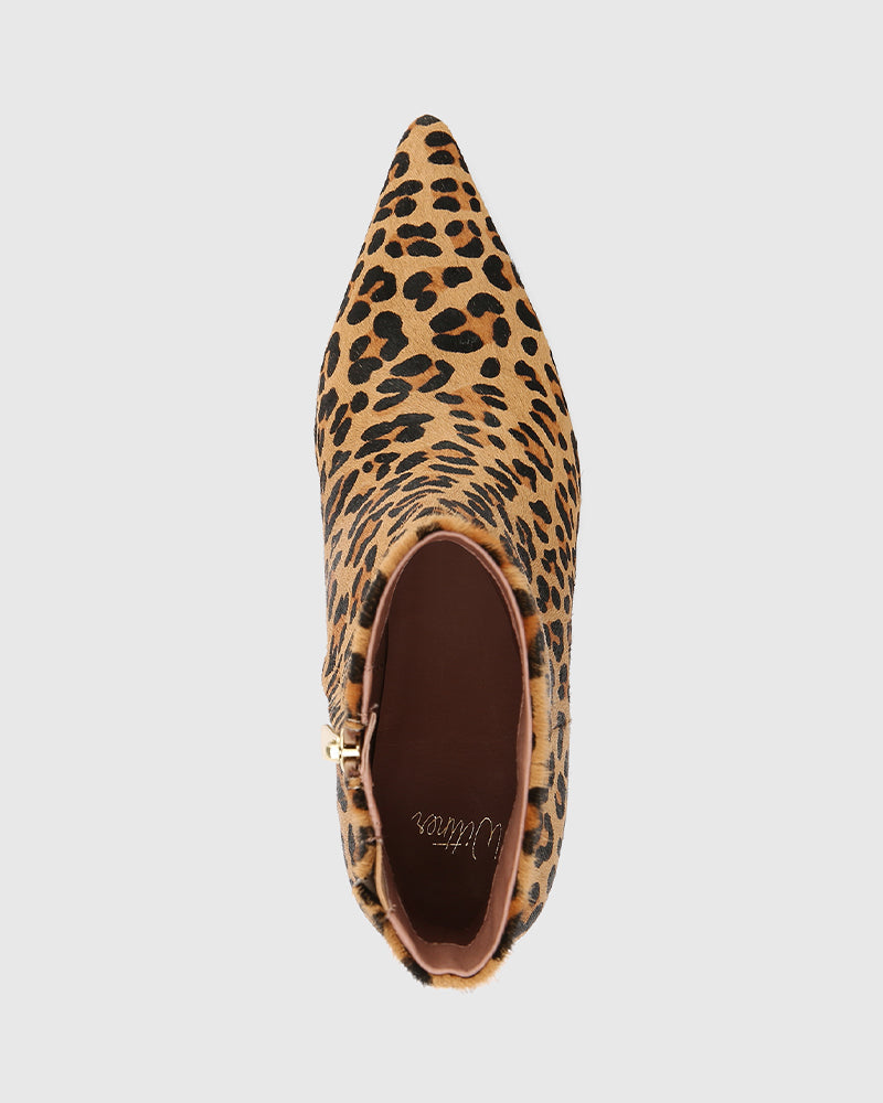 Tadita Ankle Boot Sand Leopard Print Leather