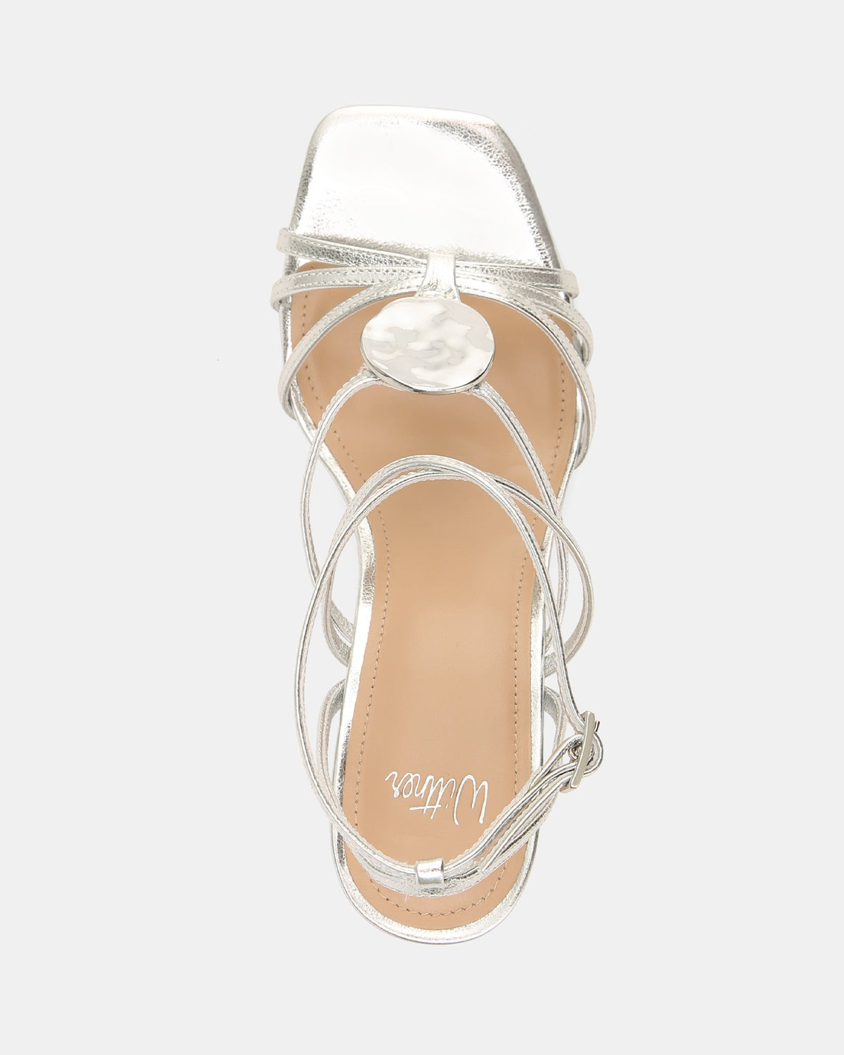 Tatum High Sandals Silver Metallic Leather